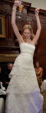 Here is one example of me doing a Happy Dance at my wedding. Yes, it is almost always awkward and often involves booze!